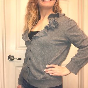 Nine West Grey Sweater/Cardigan Button Up